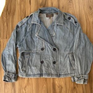 Torrid Blue Double-Breasted Moto Jean Jacket